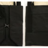 Backpack Straps black carrier folded flatlay front and back