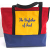 Color Block Red Royal Blue and Sunny Yellow with embroidery