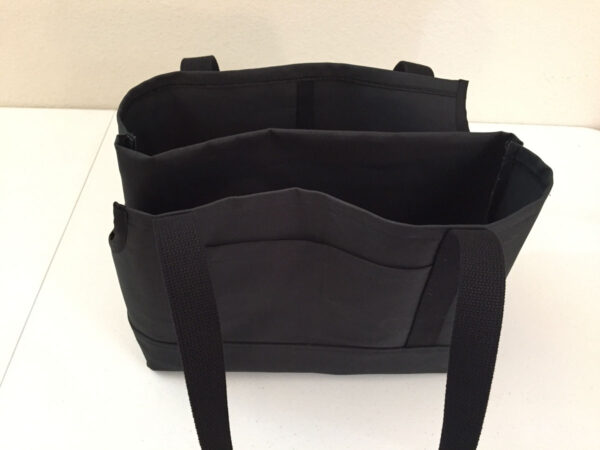 Duplex Black Dog Carrier with Divider Top View