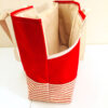 Duplex Red Stripe Dog Carrier with Divider end view