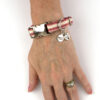 bracelet – silver on wrist red