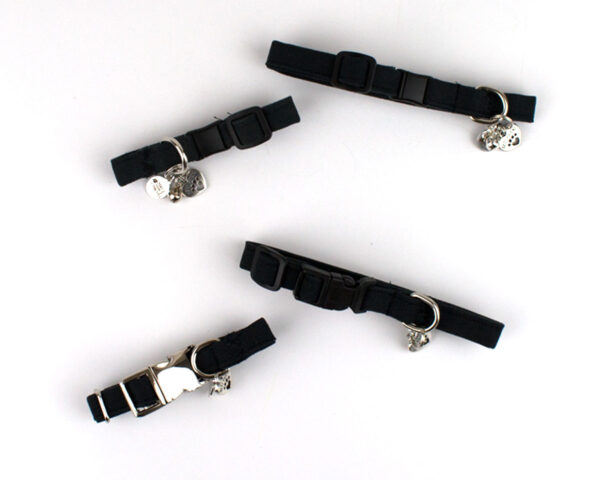 cat collars and BFF bracelets – flat lay black
