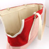 red striped dog carrier opening straight