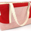 red striped dog carrier slight angle